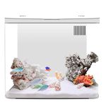 Self Cleaning Fish Tank 1.3 Gallon, White Aquarium Fish Tank Small Clear Aquarium Tank With 3 Layer Filter ＆ Led Light, Betta Fish Tank, Aquarium Starter Kits For Desktop Room Decor