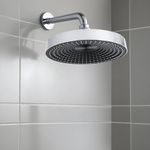 Ruhe® Helios ABS Rain Flow Adjustable Overhead Shower Without Arm | Shower Head for Bathroom | Anti-Clog Silicon Nozzled Shower Over Head | Chrome Finish