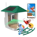 2.5K Smart Bird Feeder with Camera, Birds Watching Camera with AI Identify Bird Species, Outdoor Birds Feeder House with Solar Panel for Bird Buddy & Bird Lover (Green)