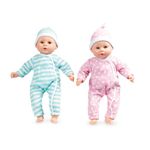 Melissa & Doug Mine to Love Twins Luke & Lucy 15” Light Skin-Tone Boy and Girl Baby Dolls with Rompers, Caps, PacifiersTwin Baby Dolls, First Baby Dolls for Toddlers 18 Months and Up