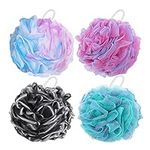 BTYMS 4 Pieces Shower Loofahs Bath Sponges 60g Bath Scrunchies Mesh Pouf Exfoliating Loofa for Body Washing