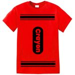 Crayon Tshirt Halloween Costume for Men Women Adult Size | Funny Cool Shirt idea | Graphic tee, Red, Large