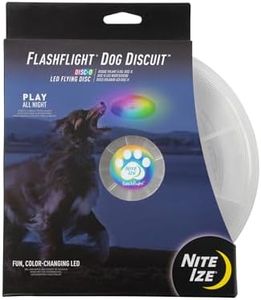 Nite Ize Flashflight Dog Discuit LED Flying Disc - Durable Dog Flying Disc with Long-Lasting LED Light - Water-Resistant Flying Disc Perfect for Evening Puppy & Dog Playtime - Disc-O