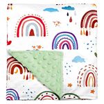 Baby Blankets, Toddler Blanket for Boys Girls, Dotted Backing, Double Layer, Crib Receiving Blanket, for Nursery/Stroller/Toddler Bed/Carseat, 30 x 40 Inch (Rainbow)