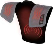 Homedics Vibration Heated Shoulder Massager Wrap, Comfort Pro Elite, Soft Fabric, Tension Relief, 2 Speeds & Styles, Long, NMS-450H