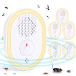 Ultrasonic Pest Repeller 6 Pack, Electronic Pest Repeller Control Plug in for Insects, Mosquito, Mice, Ant, Spider, Rats, Rodent, Pest Repellent with Night Light Indoor Safe Quiet for Human Pets