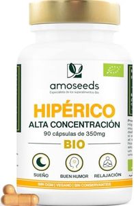 Hipérico BIO | Alta Concentración, 1050mg / día | Hierba de San Juan Orgánica | Baja Moral, Estado de Ánimo, Antiestrés, Sueño | 90 cápsulas | Primera Calidad