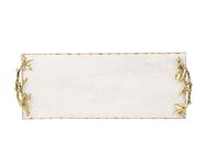 Marble Serving Tray for Appetizers Desserts Hors D'vour Dish Golden Branch by Godinger