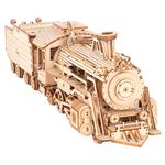 RoWood Model Car Kits to Build, 3D Wooden Puzzle for Adults & Teens, Scale Mechanical Model Train Building Kits - Prime Steam Express