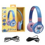 LEXIBOOK - Disney Stitch - 2-in-1 Bluetooth & Wired Headphones with microphone and control button, Foldable and Ajustable, Long lasting rechargeable battery, HPBT010D