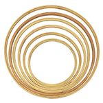 Asian Hobby Crafts Wooden Ring Set of 5 – 5,6,8,9,10 inches for Hobby Crafts, Embroidery, Dream Catchers