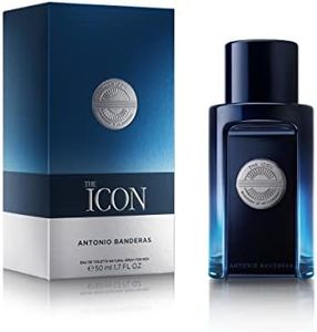 Banderas The Icon, Eau de Toilette Spray per Uomo, Frangranza Ambra Legnosa, 50 ml