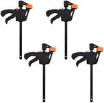 F Clamp Set, 4Pcs 4inch Light Duty Bar Clamp Quick Ratchet Release Woodworking Clip Ideal for Woodworking Cabinetry Metalworking and Other DIY Needs