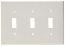 Leviton 80711-W 3-Gang Toggle Device Switch Wallplate, White, 10-Pack