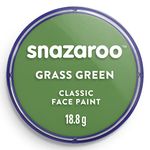 Snazaroo Grass Green Make-Up (18 ml) Pack of 5 - Classic Face Paint, Perfect for Parties, Cosplay, Animals Events, Carnival, Halloween, & More