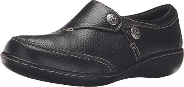 Clarks Women's Ashland Lane Q Slip-On Loafer, Black, 9