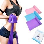 Resistance Bands Set, 3 Pack Exercise Bands, Physical Therapy Bands for Strength Training, 150CM. Long Stretch Bands for PT, Yoga, Pilates, Rehab, at-Home or The Gym Workouts