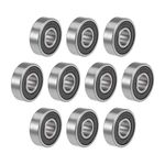 sourcing map 6000-2RS Deep Groove Ball Bearings Z2 10mm x 26mm x 8mm Double Sealed Chrome Steel 10pcs