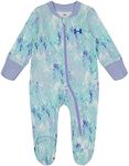 Under Armour baby-girls Coverall Footie, Zip-up Closure, Logo & Printed DesignsCoverall, Neo Turquoise Marble, 6-9 Months