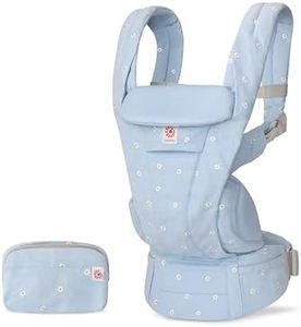 Ergobaby Omni Deluxe All-in-One Baby Carrier for Newborns from Birth up to 20kg, Ergonomic 4-Position Cotton Baby Carrier Back Carrier Travel System, Serene Blue Flowers