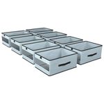 Kuber Industries (Pack of 8) Storage Box | Wardrobe Organizer | Closet Drawer Organizer for Saree, Shirts, Blankets, Books & Toys | Foldable Storage Organizer with Transparent Window | Grey