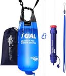 Membrane Solutions Gravity Water Filter Pro, 0.1-Micron Personal Water Filter Straw with 1 Gallon Gravity Water Bag, Drinking Water Purifier for Group Emergency Preparedness, Hiking, Camping