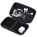 Navor Portable Hard Carrying Travel Case in Black - Waterproof Electronics Organizer Pouch for Charger Cables | Universal Cable & Accessories Storage Bag