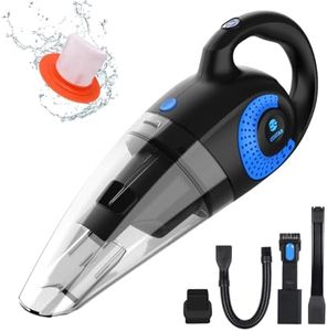 COSTAR Vacuum Cleaner for Car Use Wet and Dry 2 in 1 Cordless Mini Vacuum Cleaner Home Dust Portable 7000pa Powerful Suction, 4 Nozzles,Washable Filter, USB Rechargeable