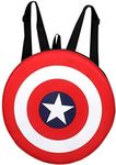 Compass sportsUnisex Avengers Captain America Shield Round Polyester School & College bagpack with Thick Padding - 20 L - Red & Black