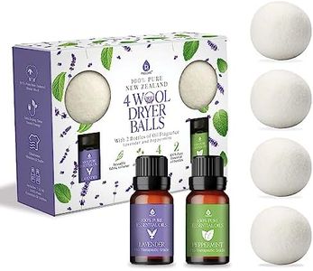 Pursonic Laundry Wool Dryer Balls Bundle - Reusable Dryer Balls Made from Pure New Zealand Wool - Natural Fabric Softener Balls with Lavender Oil & Peppermint Oil - 2.75" Diameter, 4-Pack