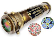 ANTIQLICIOUS Antiqued kaleidoscope Handmade Vintage Patina Kaledoscope With Mirror Lens Creat Amazing Vibrent Design A Classic Masterpiece of Optical Art
