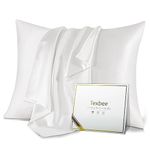 Texbee Silk Pillow Cases Both Sides Natural Mulberry Silk Pillowcase with Hidden Zipper Soft Breathable Smooth Anti Acne Pillow Case Standard Size(20"x26",Ivory White)