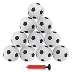 AIEX 10pcs Mini Rubber Soccer Ball, 4 inch Inflatable Soccer with an Inflator Mini Soccer Ball Toy for Kids Playing Exercising (Black and White)