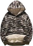 Flygo Men's Casual Fleece Sherpa Lined Hoodie Winter Warm Pullover Hooded Sweatshirt(CamoGreen-XS)