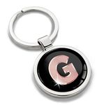 Biomar Labs® 3D Metal Alphabet A-Z Personalised Initials Keyring Keychain Rose Gold Men Women Gift Letter G, KK 33