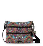 Sakroots Women's Artist Circle Basic Crossbody Bag in Eco-Twill, Multifunctional Purse with Adjustable Strap & Zipper Pockets, Sustainable & Durable Design, Rainbow Wanderlust, One Size