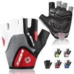 Inbike Men's Bike Gloves Gel Pad Half Finger for Mountail Bicycle Cycling Riding Biking Red X-Large