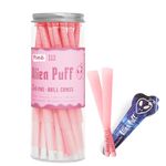 1.25 Size Pre-Rolled Cones 50 Pack，yacool Pink Rolling Cones with Tips & Packing Tubes Included, 84MM 50 Cones for Smoking, Slow Burning Cigarette Paper and Ultra Thin Rolling Papers