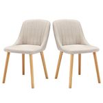 Goeurvant Beige Dining Chairs for Living Room with Wood Legs Kitchen Chair Upholstered Chairs