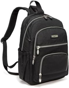 AOTIAN Small Size Backpack, Durable Lightweight Daypack for Women Girls & Boys Hiking Travel Sports, Black