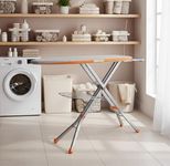 FLIPZON Large Foldable Deluxe Ironing Board for Home with Aluminised Ironing Surface (Silver)