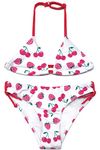 SHEKINI Girls Swimming Costume Bikini Set Halter Triangle Top Printed Bottom 2 Pieces Swimsuit Kids Swimwear 6-14 Years Strawberry