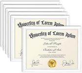 Icona Bay 8.5x11 (22x28 cm) Certificate Frames (White, 6 Pack), Contemporary Diploma Frames 8.5 x 11, Composite Wood Document Frames for Walls or Table Top, Lakeland Collection