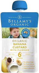 Bellamy's Organic Banana Custard with Flaxseed 120 Grams, Baby Food, 6 Months +, Bulk (6 x 120 Grams)