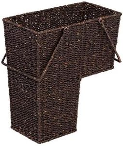 Trademark Innovations 15" Wicker Storage Stair Basket with Handles (Brown)