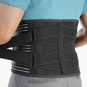 Modvel Back Braces for Lower Back Pain Relief with 6 Stays, Breathable Back Support Belt for Men/Women for work, Anti-skid lumbar support belt with 16-hole Mesh for sciatica (S)