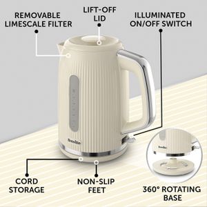 Breville Vanilla Cream Kettle 1.7L – Electric Jug, Cream Finish