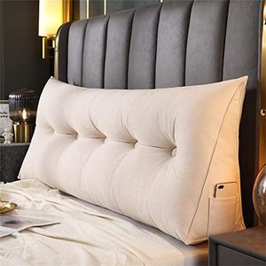 ZZYK Large Triangular Reading Wedge Pillow,Dorm Room Headboard Back Daybed Bolster Positioning Support Backrest Bed Rest Cushion with Removable Cover Full Size,G,King 79In