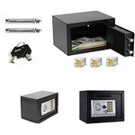 Black Home Electronics Cash Safes Security Commercial Digital Safe with 2 Keys and 2 Bolts, Key Cupboard Wall Mounted with 8.5L Capacity for Home Money Cash ID Papers A4 Documents