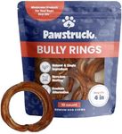 Pawstruck All-Natural 4" Bully Stick Rings for Dogs - Rawhide Free 100% Beef Single Ingredient Dental Chew Treat Bones - Fully Digestible Low Odor - 10 Count - Packaging May Vary